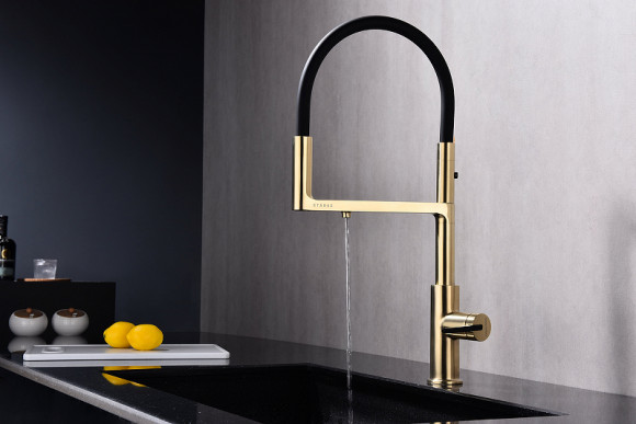 Смеситель для кухни Paulmark Tornado To213402-SBG Светлое брашированное золото