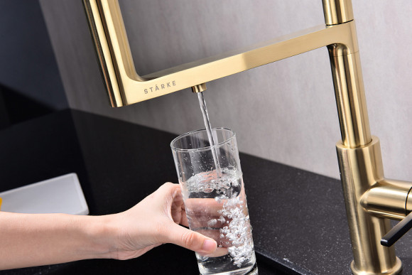 Смеситель для кухни Paulmark Tornado To213402-SBG Светлое брашированное золото