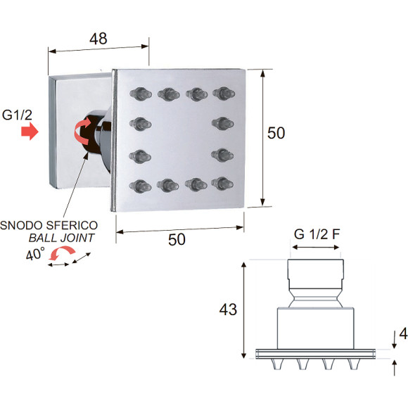 Боковая форсунка Remer QX34JET Хром Боковая форсунка Remer QX34JET Хром