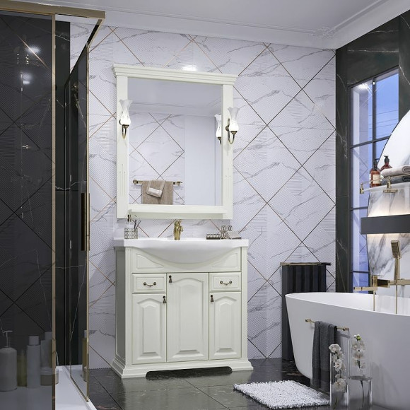 Зеркало Opadiris Риспекто 85 00-00007062 Слоновая кость с выключателем Зеркало Opadiris Риспекто 85 00-00007062 Слоновая кость с выключателем