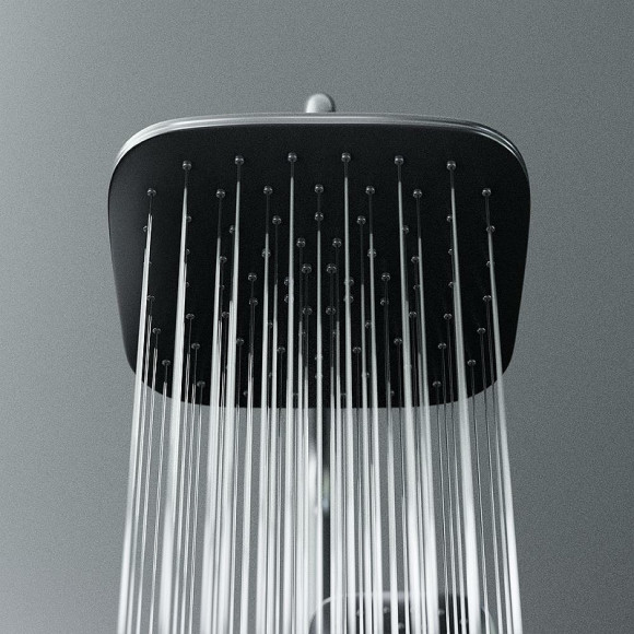 Душевая система Damixa Option DX218092300 с термостатом Черная матовая