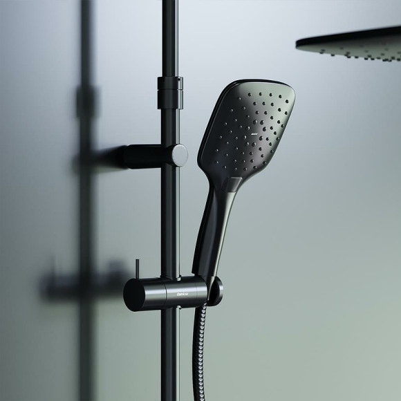 Душевая система Damixa Option DX218092300 с термостатом Черная матовая