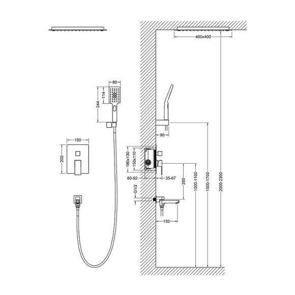 Душевая система Timo Selene SX-2039/17SM Золото матовое Душевая система Timo Selene SX-2039/17SM Золото матовое