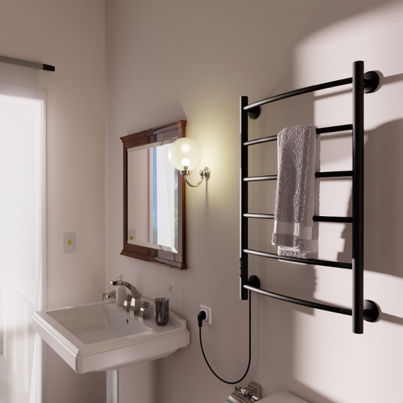 Электрический полотенцесушитель Маргроид Вид 4 800x500 04-8050-1049-9005L левый Черный матовый