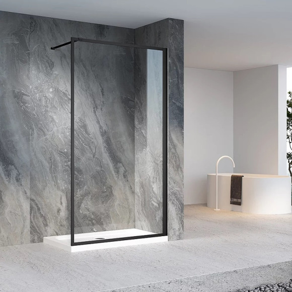 Душевая перегородка Veconi Korato KR-81В 70 KR81B-70-01-C7 профиль Черный матовый стекло прозрачное
