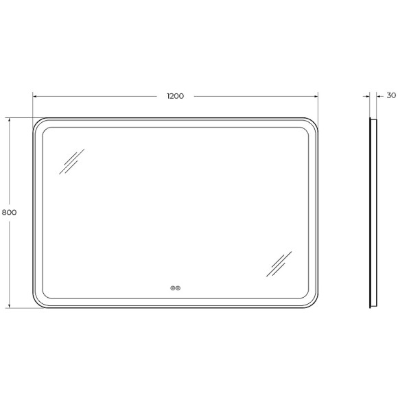 Зеркало Cezares Multicolore 120 CZR-SPC-MC-1200-800-RGB-TCH с подсветкой с сенсорным выключателем и функцией памяти
