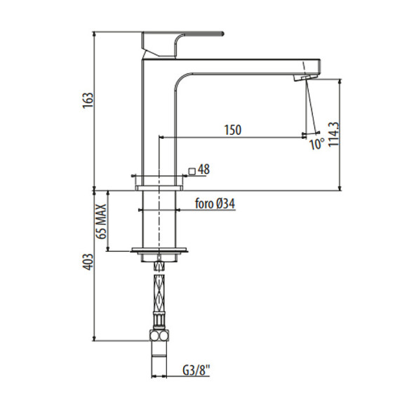 Смеситель для раковины Gattoni Kubik 2581/25C0 Хром Смеситель для раковины Gattoni Kubik 2581/25C0 Хром