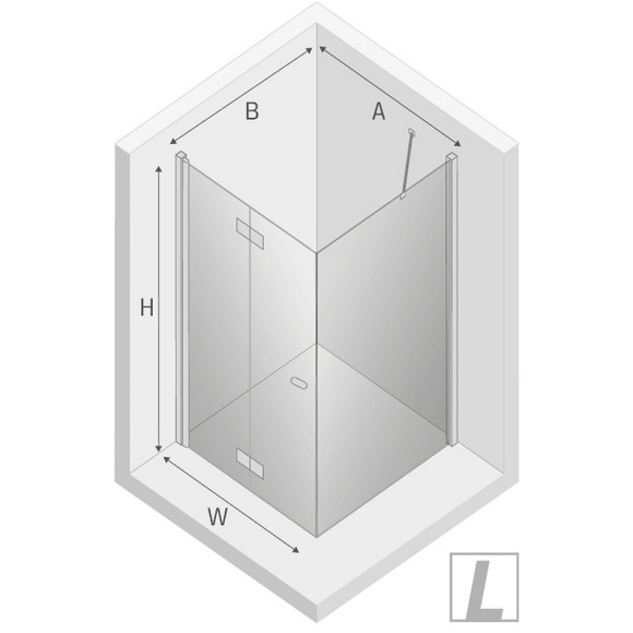 Душевой уголок New Trendy New Soleo Black 90х80 L D-0235A/D-0114B профиль Черный стекло прозрачное Душевой уголок New Trendy New Soleo Black 90х80 L D-0235A/D-0114B профиль Черный стекло прозрачное