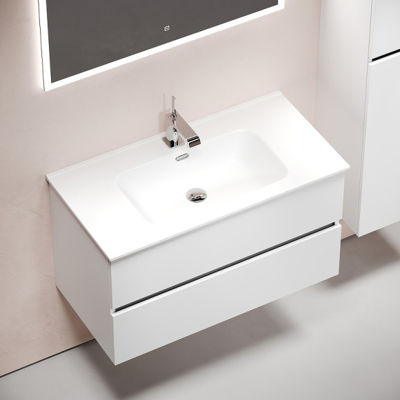 Тумба под раковину Sancos Urban 90 UR90W подвесная Белый глянец Тумба под раковину Sancos Urban 90 UR90W подвесная Белый глянец