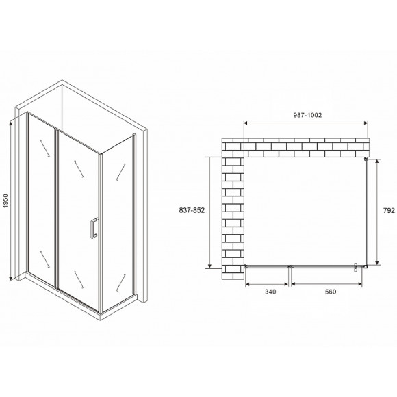 Душевой уголок Abber Sonnenstrand 100x85 AG04100S-S85 профиль Хром стекло прозрачное Душевой уголок Abber Sonnenstrand 100x85 AG04100S-S85 профиль Хром стекло прозрачное