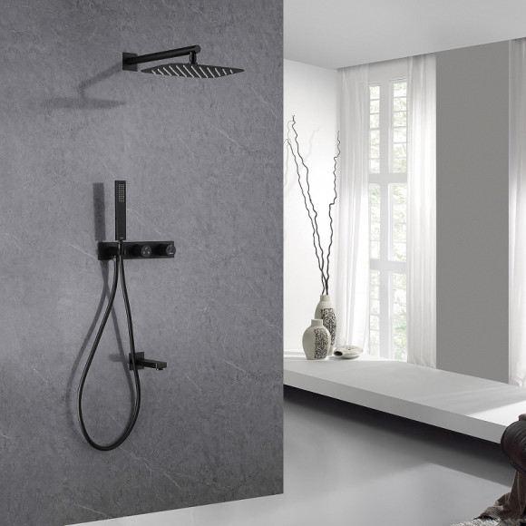 Душевая система Abber Rund AF8717B Черная матовая Душевая система Abber Rund AF8717B Черная матовая