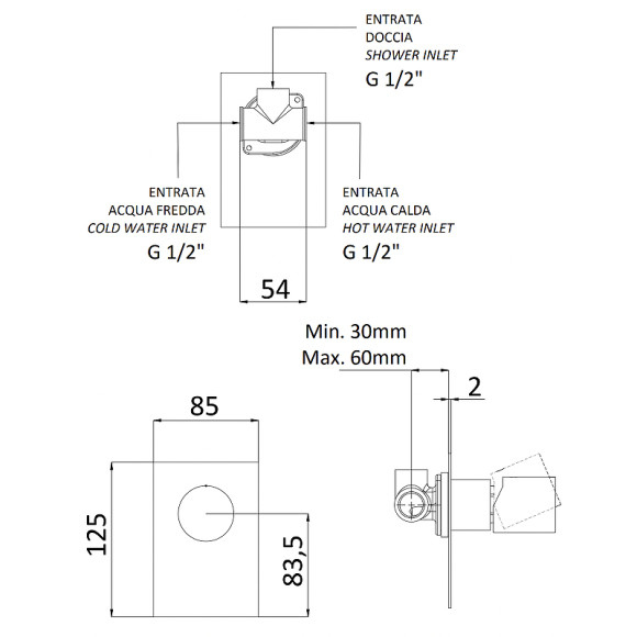 Смеситель для душа Remer Edge EG530 Хром Смеситель для душа Remer Edge EG530 Хром