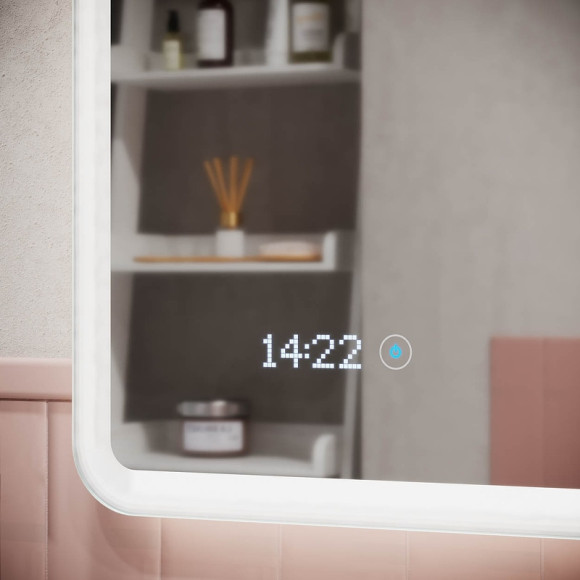 Зеркало Sancos Arcadia 1.0 90 AR1.900 с подсветкой с сенсорным выключателем и часами Зеркало Sancos Arcadia 1.0 90 AR1.900 с подсветкой с сенсорным выключателем и часами