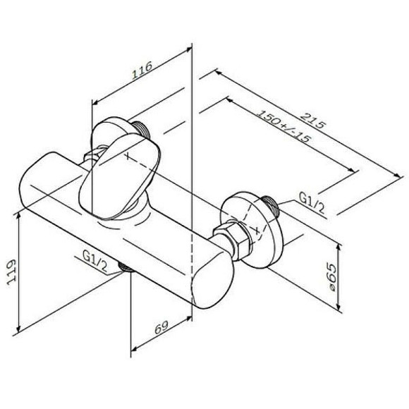 Смеситель для душа AM.PM Spirit V2.0 F70A20000 Хром Смеситель для душа AM.PM Spirit V2.0 F70A20000 Хром
