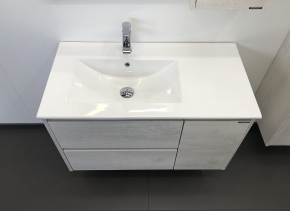 Тумба с раковиной Comforty Бремен 90 00004142375 подвесная Дуб белый