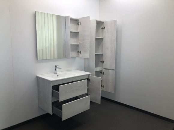 Тумба с раковиной Comforty Бремен 90 00004142375 подвесная Дуб белый