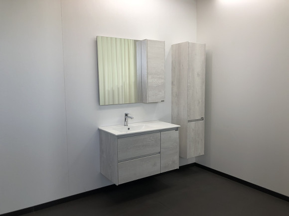 Тумба с раковиной Comforty Бремен 90 00004142375 подвесная Дуб белый