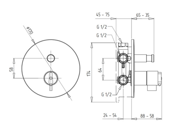 Смеситель для душа Migliore Fortis 18673 с термостатом Хром