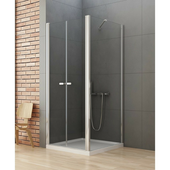 Душевой уголок New Trendy New Soleo Chrome 100х80 D-0146A/D-0091B профиль Хром стекло прозрачное Душевой уголок New Trendy New Soleo Chrome 100х80 D-0146A/D-0091B профиль Хром стекло прозрачное