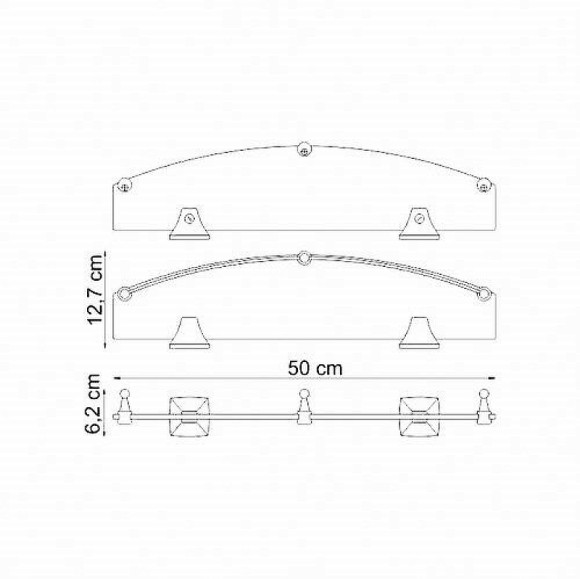 Стеклянная полка WasserKRAFT Wern K-2544 Хром