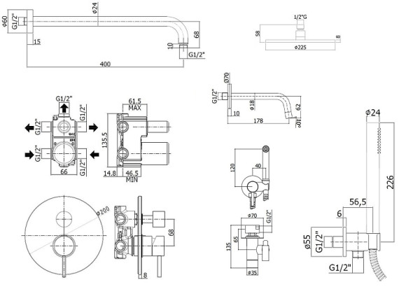 Комплект смесителей Paffoni Light KITZLIG019CR045 Хром