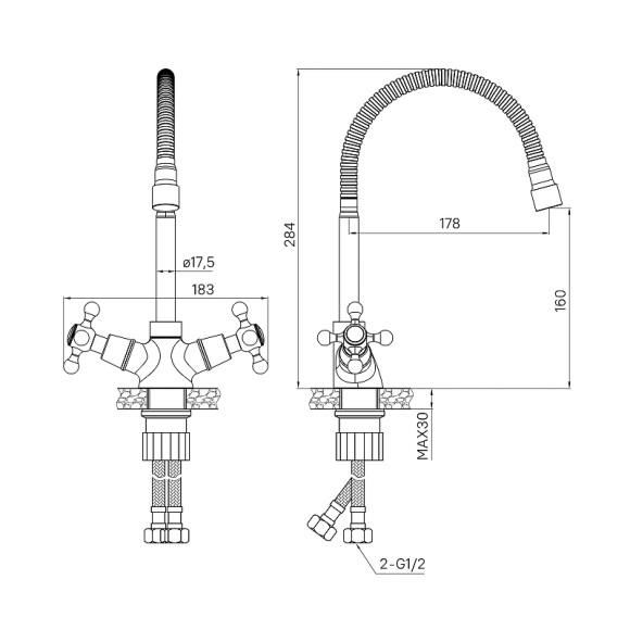 Смеситель для кухни Milardo Duplex DUPSB0FM05 Хром