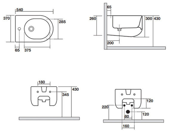 Биде Kerasan Flo 312330 подвесное Белое матовое Биде Kerasan Flo 312330 подвесное Белое матовое
