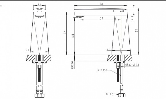 Смеситель для раковины Bravat Diamond F118102G-2-ENG Золото Смеситель для раковины Bravat Diamond F118102G-2-ENG Золото