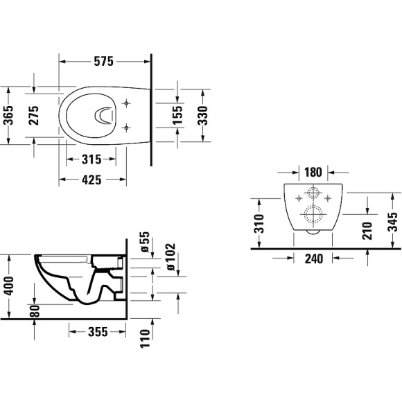 Унитаз Duravit Architec 2572092000 подвесной без сиденья