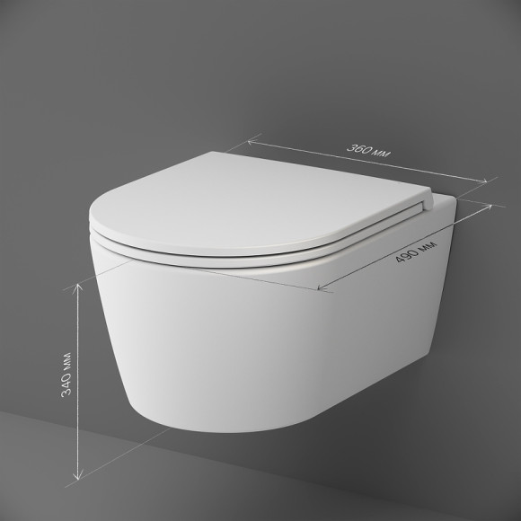 Унитаз AM.PM Func FlashClean C8F1700MWSC подвесной Белый матовый с сиденьем Микролифт