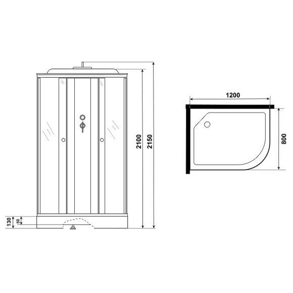 Душевая кабина Niagara Eco 120x80 L NG-4512-14L без гидромассажа