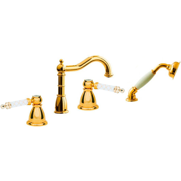 Смеситель на борт ванны Boheme Tradizionale Oro 395-MR-W Золото