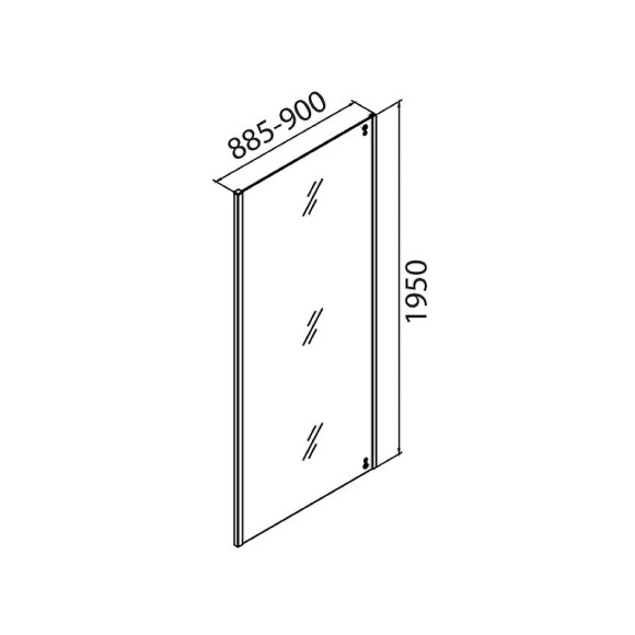 Душевая стенка Iddis Slide 90 SLI6BS9i23 профиль Черный матовый стекло прозрачное