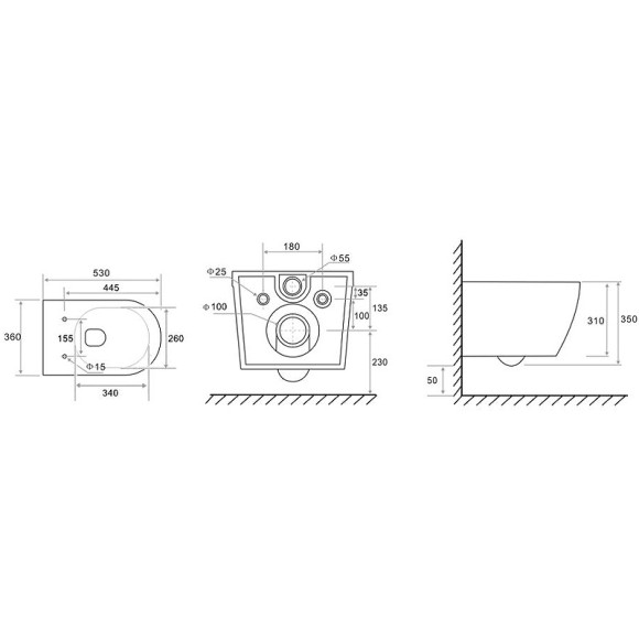Унитаз Tece Spring R 9700998 подвесной с сиденьем Микролифт
