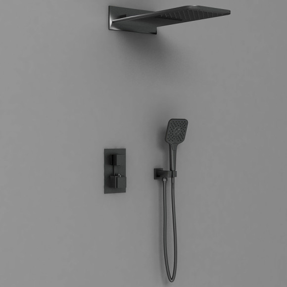 Душевая система Vincea VSFW-103TMB с термостатом Черная матовая Душевая система Vincea VSFW-103TMB с термостатом Черная матовая