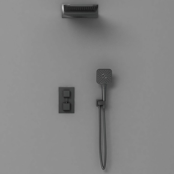 Душевая система Vincea VSFW-103TMB с термостатом Черная матовая Душевая система Vincea VSFW-103TMB с термостатом Черная матовая