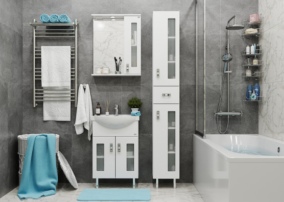 Шкаф пенал Onika Кристалл 30.18 403050 Белый