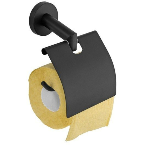 Держатель туалетной бумаги Remer Guest GS60NO с крышкой Черный матовый Держатель туалетной бумаги Remer Guest GS60NO с крышкой Черный матовый