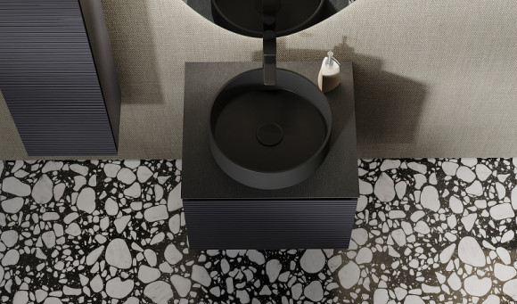 Тумба под раковину Jorno Stone 60 Stn.01.60/P/A/JR подвесная Антрацит