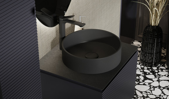 Тумба под раковину Jorno Stone 60 Stn.01.60/P/A/JR подвесная Антрацит