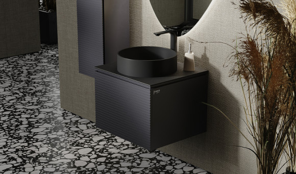 Тумба под раковину Jorno Stone 60 Stn.01.60/P/A/JR подвесная Антрацит