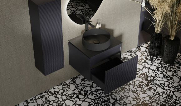 Тумба под раковину Jorno Stone 60 Stn.01.60/P/A/JR подвесная Антрацит