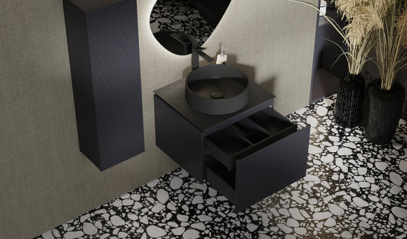 Тумба под раковину Jorno Stone 60 Stn.01.60/P/A/JR подвесная Антрацит