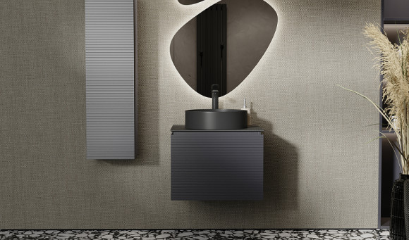 Тумба под раковину Jorno Stone 60 Stn.01.60/P/A/JR подвесная Антрацит