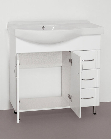 Тумба под раковину Style Line Эко Стандарт 82 R ЛС-00000109 Белая Тумба под раковину Style Line Эко Стандарт 82 R ЛС-00000109 Белая