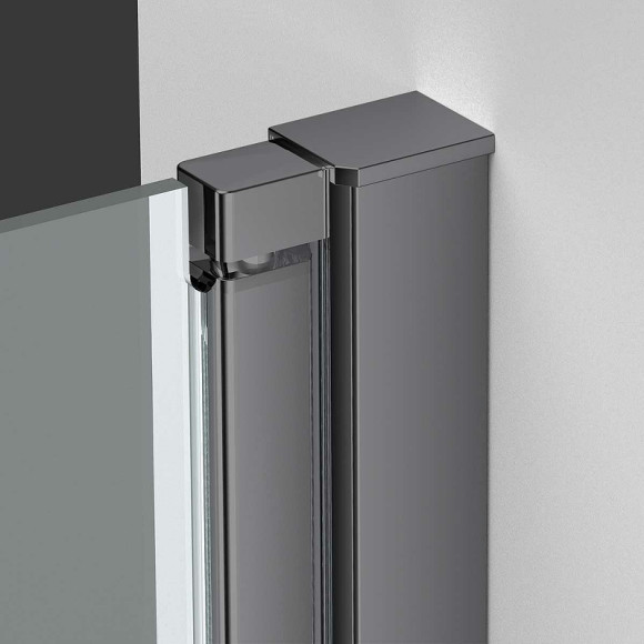 Душевая дверь Vincea Alpha 60 VDP-3AL600CLGM профиль Вороненая сталь стекло прозрачное