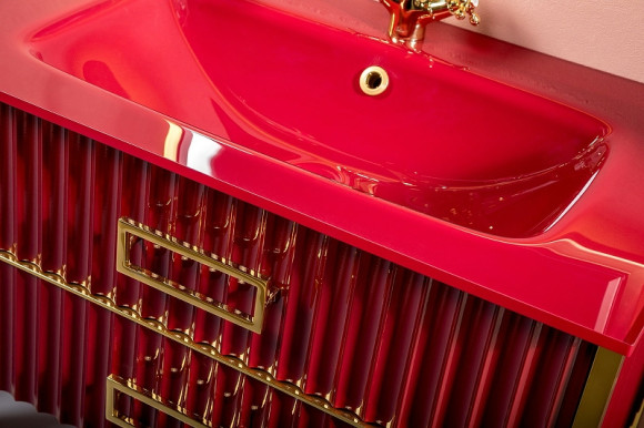 Тумба под раковину Boheme Armadi Art Monaco 100 866-100-RG Бордо глянец Золото