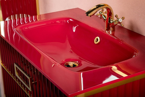 Тумба под раковину Boheme Armadi Art Monaco 100 866-100-RG Бордо глянец Золото