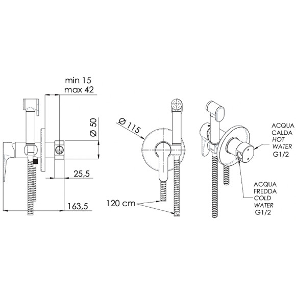 Гигиенический душ со смесителем Remer Winner W65W Хром Гигиенический душ со смесителем Remer Winner W65W Хром