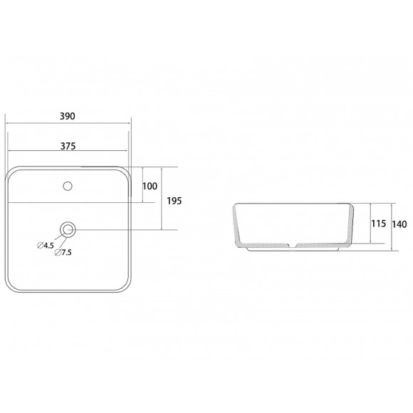 Раковина Abber Rechteck 39 AC2215 Белая Раковина Abber Rechteck 39 AC2215 Белая